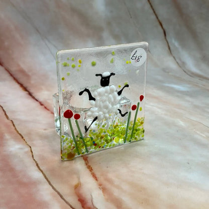 Sheep Tealight Holders | Fused Glass