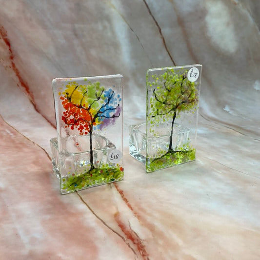 Tree Tealight Holders | Fused Glass | 2 Designs