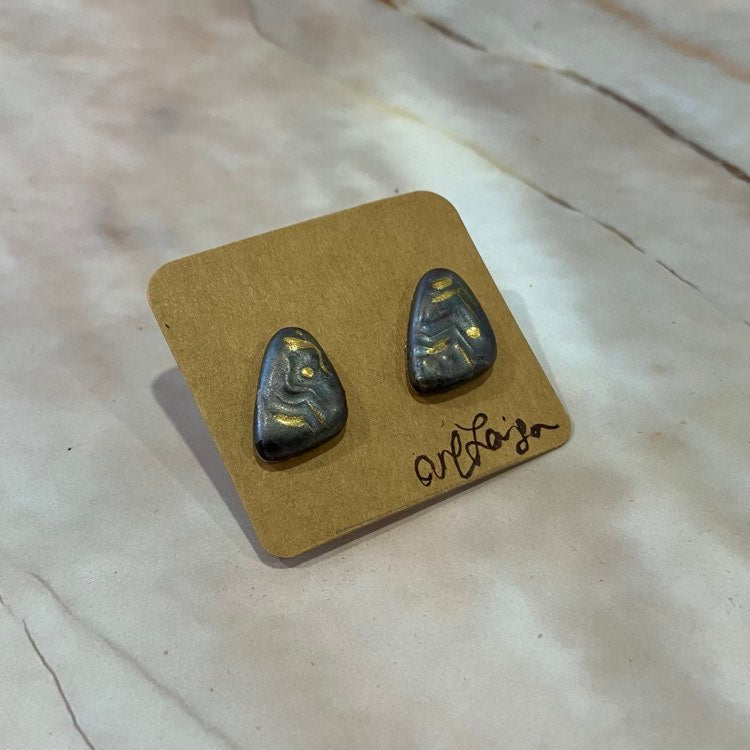 Handmade Ceramic Stud Earrings | Various Designs and Colours