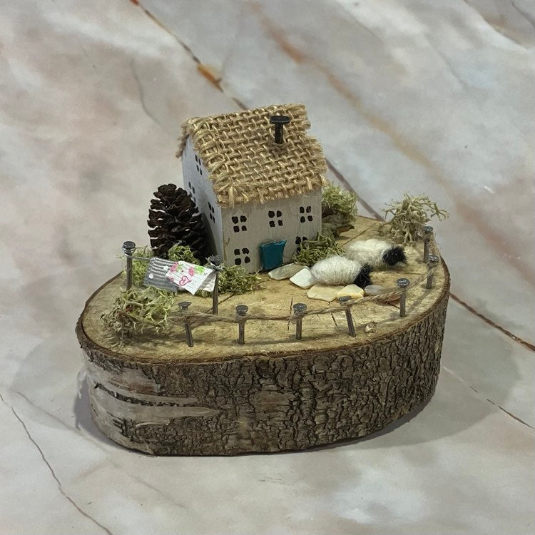 Handmade Small Wooden Country Cottages | Houses with Sheep