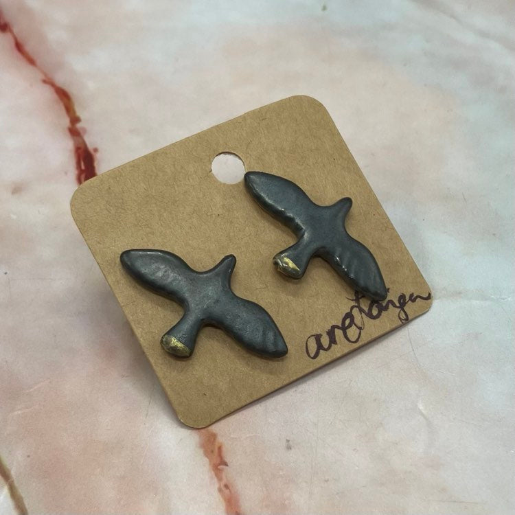 Handmade Ceramic Stud Earrings | Various Designs and Colours