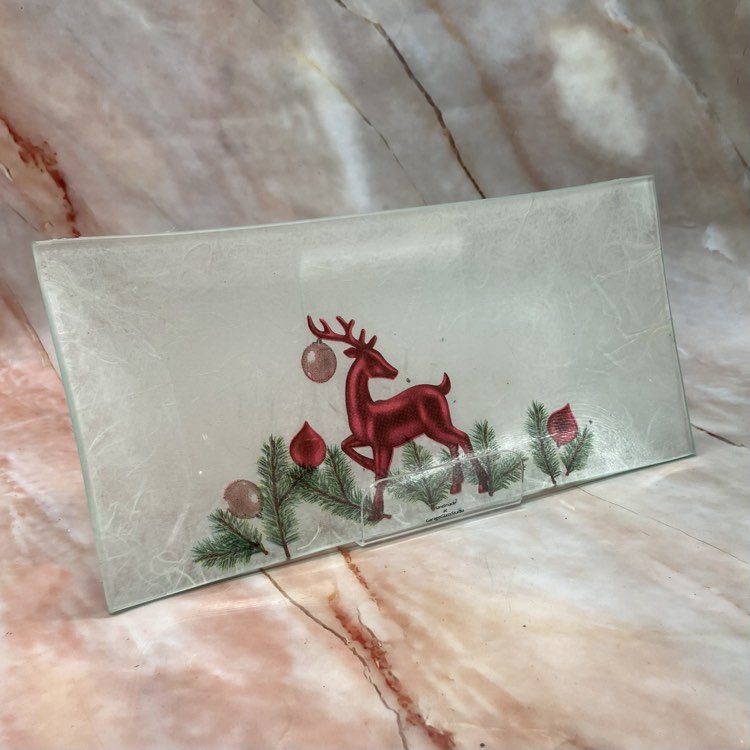 Decoupage Glass Decorative Trays | Christmas Collection