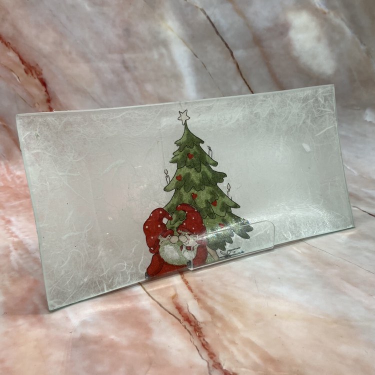 Decoupage Glass Decorative Trays | Christmas Collection