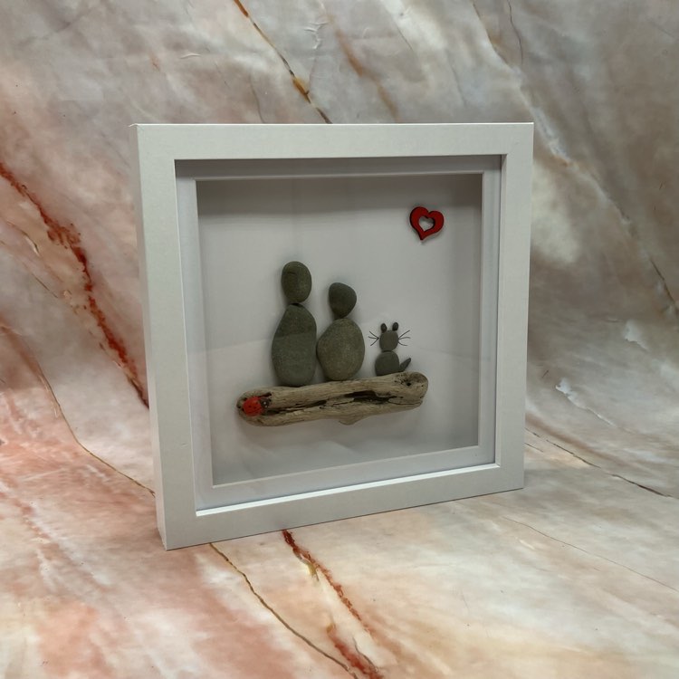 Handmade Pebble Family Art Pictures | Various Designs