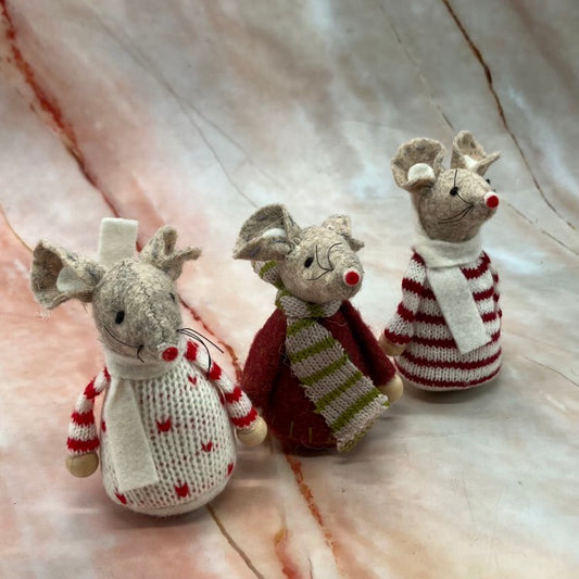 Fabric Mice Christmas Decorations | 5 Designs