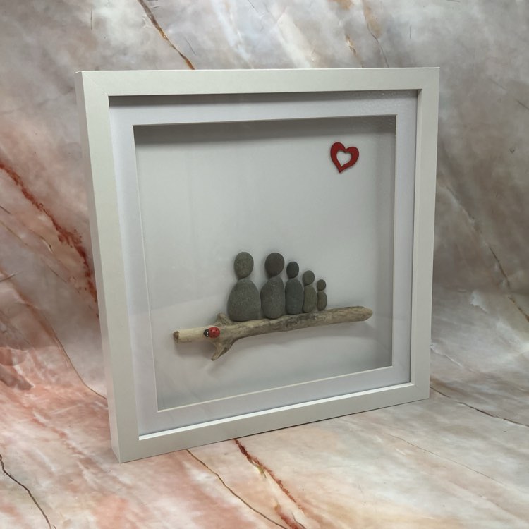 Handmade Pebble Family Art Pictures | Various Designs