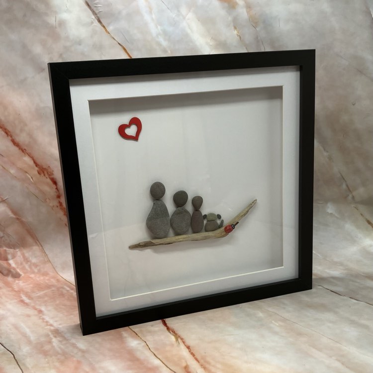 Handmade Pebble Family Art Pictures | Various Designs