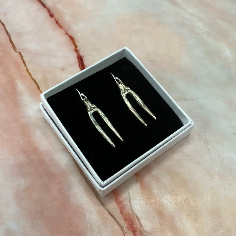 Vintage Fork and Spoon Earrings with Sterling Silver Hooks | Silver & Silver Plated