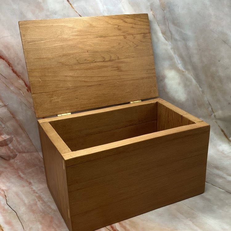 Cedar Wood Box with Hinged Lid