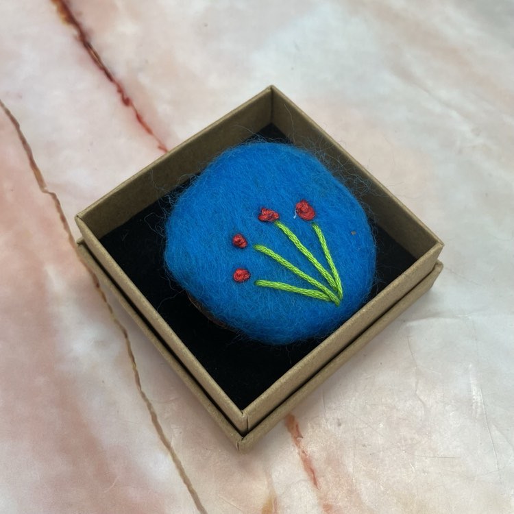 Handmade Wet Needle Felting & Regular Felted Flower Brooches | Various Colours & Designs