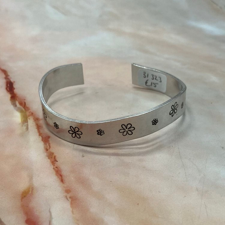 Hand-Stamped Aluminium Cuff Bracelets