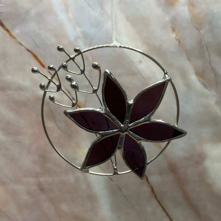 Hanging Flower Circles | Stained Glass | Various Colours