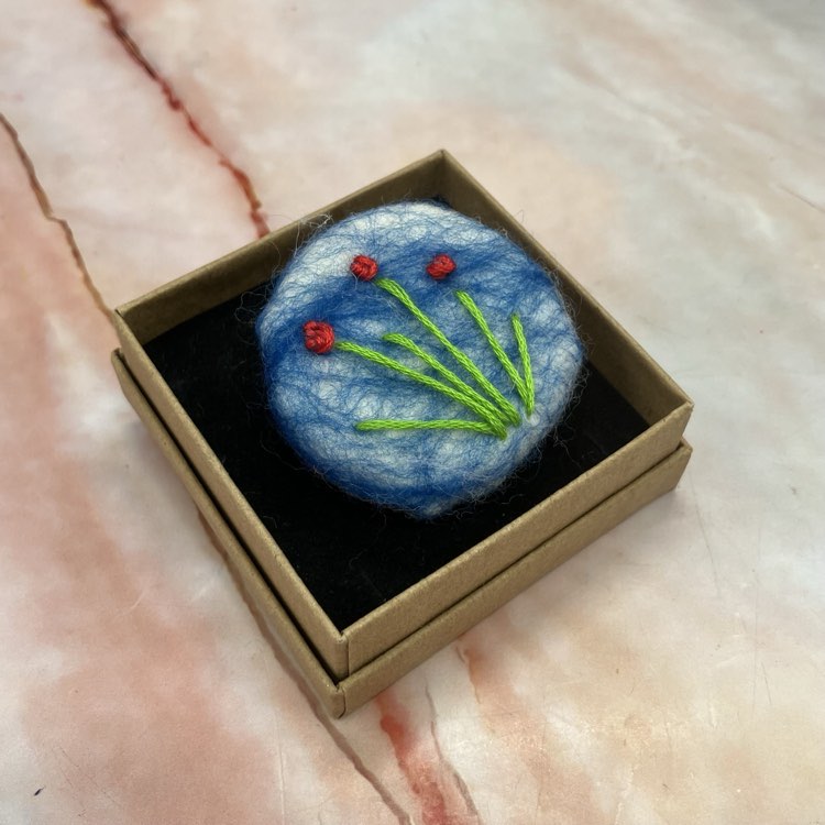 Handmade Wet Needle Felting & Regular Felted Flower Brooches | Various Colours & Designs