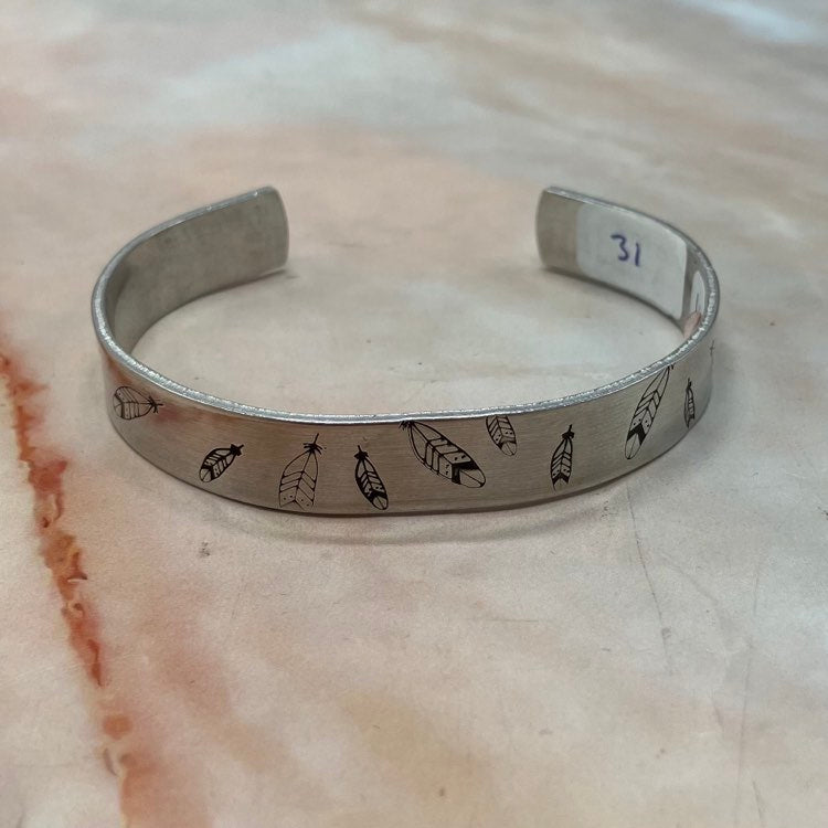 Hand-Stamped Aluminium Cuff Bracelets