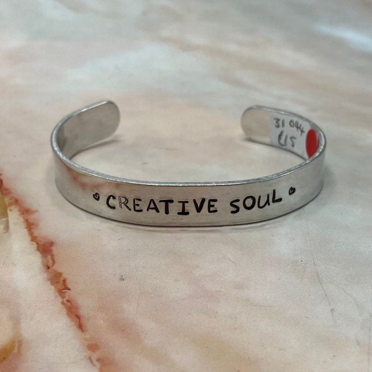 Hand-Stamped Aluminium Cuff Bracelets