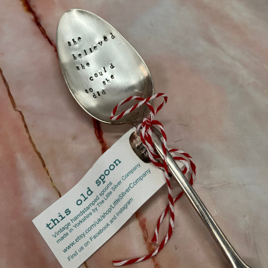 Vintage Hand Stamped Cutlery | Silver Plated | Motivational Collection