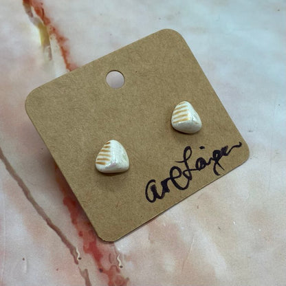 Handmade Ceramic Stud Earrings | Various Designs and Colours