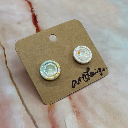 Handmade Ceramic Stud Earrings | Various Designs and Colours