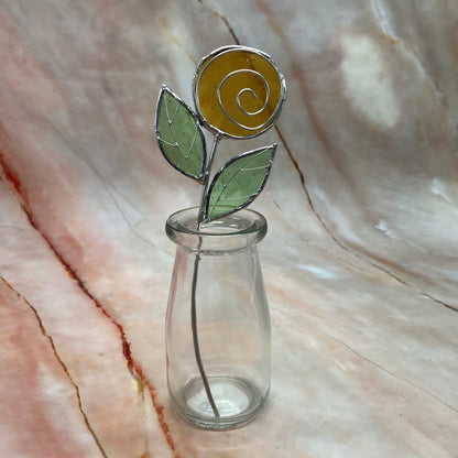 Single Rose in a Jar | Tiffany Stained Glass | Various Colours