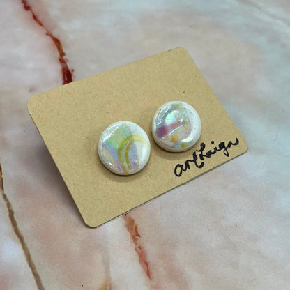 Handmade Ceramic Stud Earrings | Various Designs and Colours