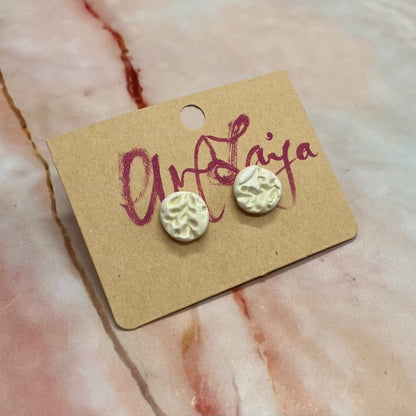 Handmade Ceramic Stud Earrings | Various Designs and Colours