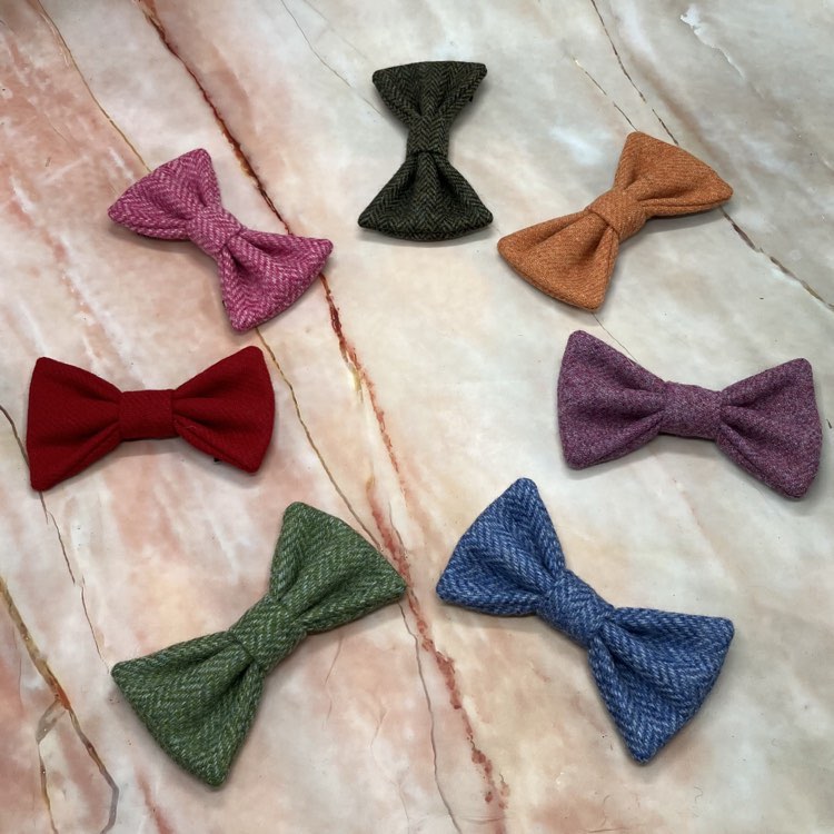 Handmade Yorkshire Tweed Bow Ties for Puppies & Dogs | Choose Your Colour!