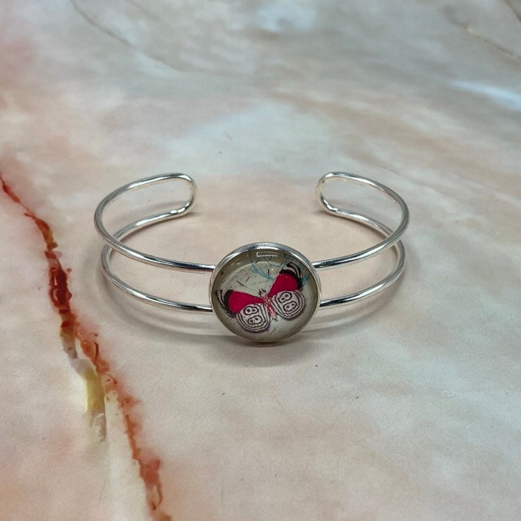 Floral Bangles | Aluminium & Cabochon