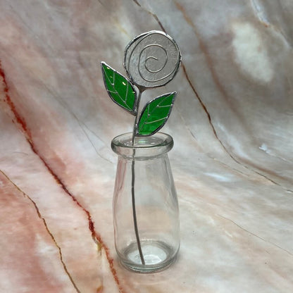 Single Rose in a Jar | Tiffany Stained Glass | Various Colours