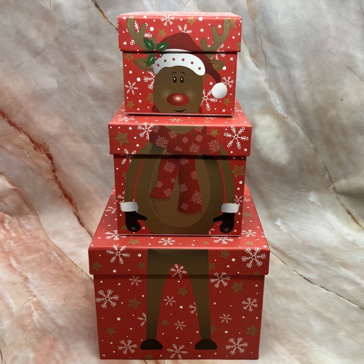 Christmas Set of 3 Stacking Boxes | Various Designs