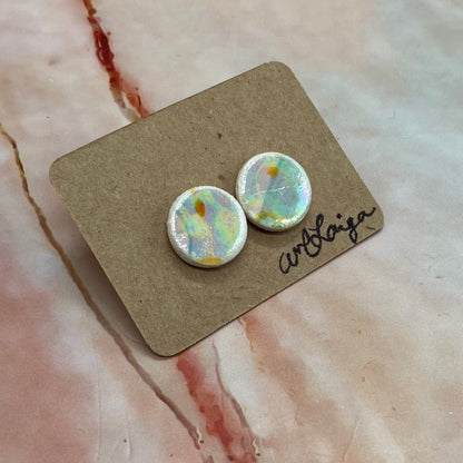 Handmade Ceramic Stud Earrings | Various Designs and Colours