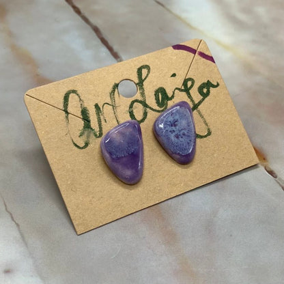 Handmade Ceramic Stud Earrings | Various Designs and Colours