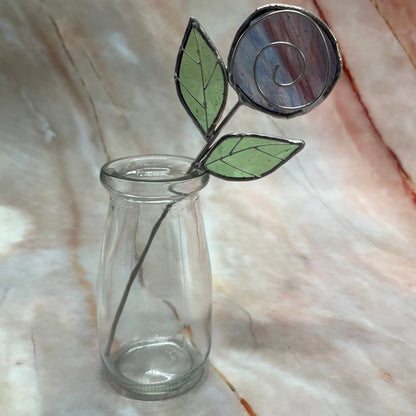 Single Rose in a Jar | Tiffany Stained Glass | Various Colours